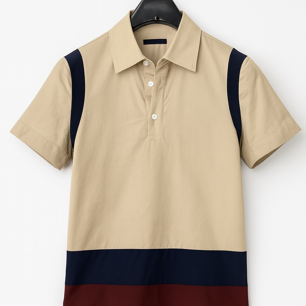 Miu Miu Beige Shirt with Black and Brown Details